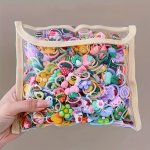 50-70PCS Children's Cartoon Cute Hair Ties Cartoon Animals Flowers Animals Decor Hair Ties Ponytail Hair Accessories Girls Gift