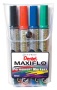 Maxiflo Chisel Tip Permanent Markers - Wallet Of 4