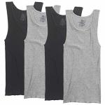 Fruit Of The Loom Men's Big Contour Fit A-shirt Black gray 3X-LARGE Pack Of 4