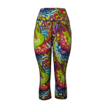 High Waist Funky 3 4 Leggings - 60'S Twist - Ladies S - 32