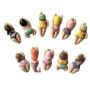 12PCS Cute Swimming Figure Fridge Magnets - Fun Abs Resin Decorations