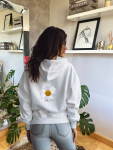 White Daisy Summer Hoodie - White - Small
