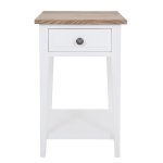 Skinny Hampton 1 Drawer Bedside Table White ash Grey Top