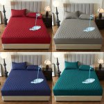 1PC Layered Solid Color Waterproof Mattress Protector Without Pillowcase And Pillow Insert Soft And Comfortable Mattress Cover B