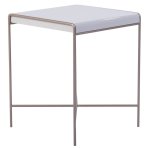 Azores Side Table - Pearl White Top & Rose Frame