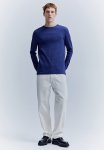 Slim Fit Waffled Jersey Top - Blue