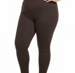 Ladies Plain Ponti Leggings Choc - 60 Choc