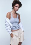 Pull-on Sweatshirt Shorts - Light Beige