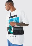 Nylon Cross Body Utility Bag - Charcoal