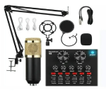 Ashcomonline Sound Card Set Audio Condenser MIC Studio Microphone