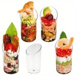 20-PACK Clear Plastic Dessert Cups 1.5OZ MINI Dessert Containers Transparent Ice Cream & Pudding Cups Disposable Food Serving Cu
