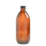 500ML Amber Glass Generic Bottle With Aluminium Screw Cap - Black 28 410