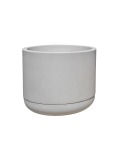 Match Cylinder Japi Planter With Saucer Click For Details - Small JCMC35 350MM Width X 290MM Height Off White