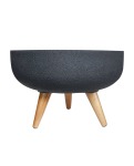 Rustic Bowl Japi Planter Cache Pot With Stand JVRD45 - Lead