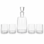 5-PIECE Crystal Glass Whisky Decanter Set With Stopper And 4 Glasses