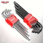 Delixi Electric Hex Key Wrench Set Multifunctional Allen Key Set With Universal Torque Durable Metal Construction For Motorcycle