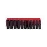 : 11PC 1 2" Dr. Deep Air Impact Socket Set Metric - A5606
