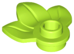 Parts Plant Plate Round 1 X 1 With 3 Leaves 32607 - Lime