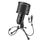 K683A Cardioid USB Condenser Microphone With Tripod - Black