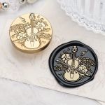 Violin Melody Wax Sealing Stamp Head - 30MM With Wooden Handle