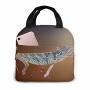 Portable Thermal Insulated Lunch Bag With Zip Closure Hanging Gecko Reusable Adult Tote Cooler Box