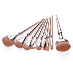 9 Piece Gold Makeup Brush Set