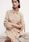 Cotton Flannel Shirt - Beige Marl