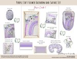 Cot Duvet Bedding Purple Soft Flower Rainbow And Safari Set