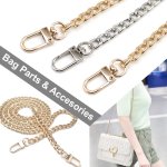 Purse Chain Strap Replacement Golden Flat Chain For Diy Bag