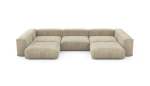 U-shape Sofa - Cord Velours - Sand - 377CM X 241CM