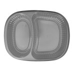 Oval Meal Tray 2 Division T732 & Lid L974 Pack Of 5