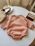 Baby's Unisex Romper Long Sleeved Loose Casual Autumn Winter Plush Little Love Embroidered Jumpsuit
