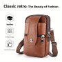 Genuine Leather Men's Satchel Bag Multi-functional Satchel Bag For Outdoor Activities Split Leather Belt Bag Waist Bag