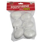 Polystyrene Eggs 60MM 6 Piece