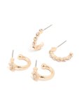 Goldair Gold Diamante Star & Diamante Hoop Earrings 2-PACK