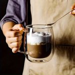 1PC Double Wall Borosilicate Glass Cup - Heat Resistant Clear Insulated Coffee Mug For Tea Milk Lemonade Juice - Perfect For Hom