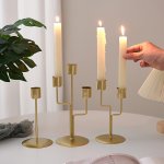 1PC Household Candlestick Ornament Retro Candlelight Dinner Props Simple Household Romantic Dining Table Decoration Eid Al-adha 