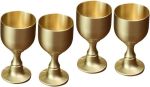 4PCS Copper Alloy Decorative Footed Cup For Buddhist Offerings Stylish