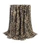 Lady's Shawl/scarf Cashmere With Bronzing - Brown/black