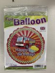 Happy Birthday Firetruck 18 Inch Foil