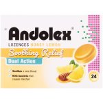 Andolex Soothing Relief Dual Action Lozenges Honey & Lemon 24S