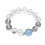 12MM Natural White Crystal Bracelet Sea Blue Treasure Top Bead Bracelet