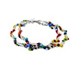 Colorful Beaded Large Round Hoop Earrings - Factory Plaza