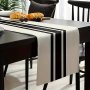 Chic Striped Linen Table Runner - Modern Black & White Design For Elegant Dining Decor Perfect For Home Parties & Events