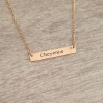 Emery Personalized Bar Name Necklace Stainless Steel Silver Gold Or Rose Gold Ready In 3 Days - Rose Gold