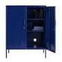 Steel Swing Door Sideboard Midi Storage Cabinet - Navy Blue