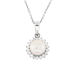 Sterling Silver Daisy Pearl Pendant