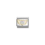 Composable Classic Link Heart With Wings Silver Glitter