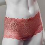 Dusty Pink Dentelle Brazillian Knickers - XS