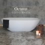 Octavo Light Stone Freestanding Bath + Basin Combo